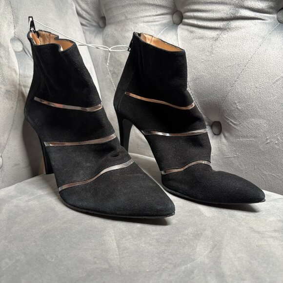 Brenda Zaro‎ Black Suede Leather Cutout Ankle Booties – Women’s Size 8.5 - Picture 4 of 14
